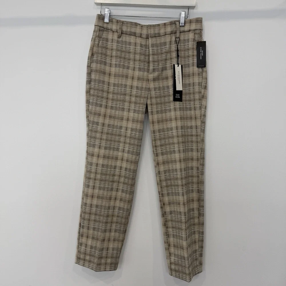 Liverpool Los Angeles Kelsey High Rise Trouser Petite 6/28 Plaid Pants Old Money
